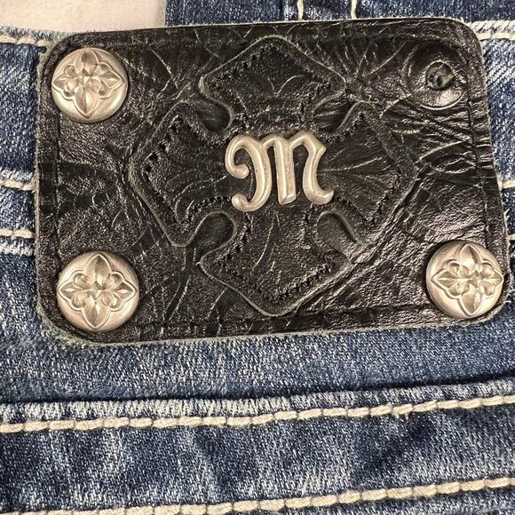 Miss Me Signature (Low) Rise Skinny Embellished Jeans Crystal Angel Wngs Size 26 - Picture 12 of 14